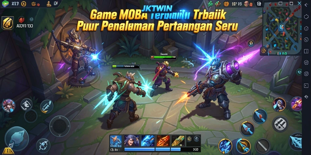 Tampilan menarik dari gameplay seru JKTWIN di arena MOBA.