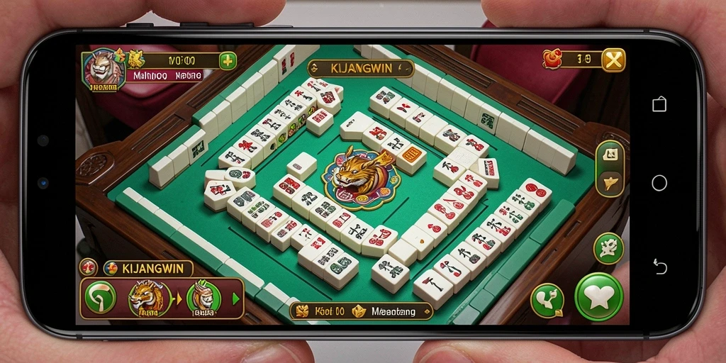 Tampilan gameplay seru dalam KIJANGWIN yang penuh tantangan Mahjong.