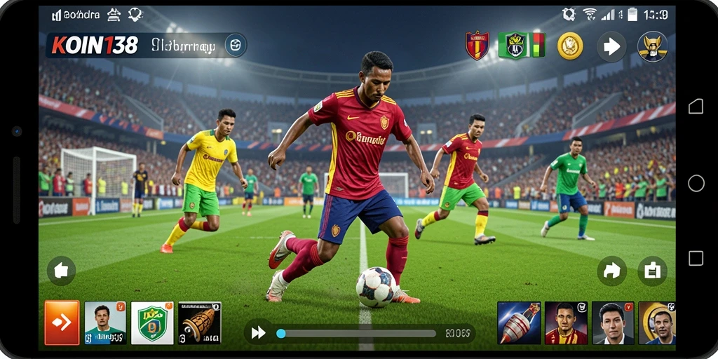 Tampilan gameplay KOIN138 dengan aksi olahraga yang seru dan kompetitif.
