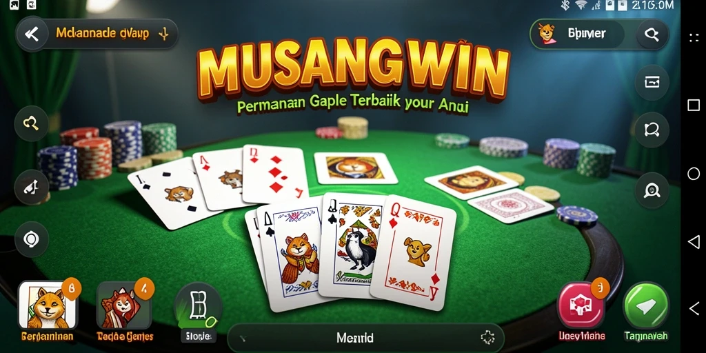 Screenshot gameplay <strong>MUSANGWIN</strong> yang menarik saat bermain Gaple.