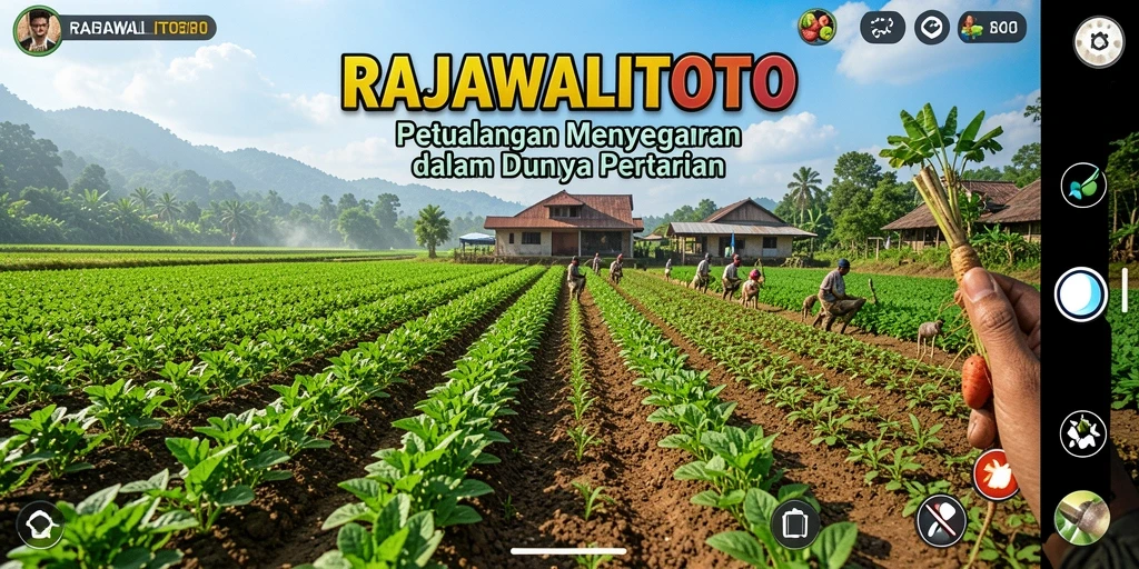 Screenshot gameplay RAJAWALITOTO menampilkan proses bertani yang seru.